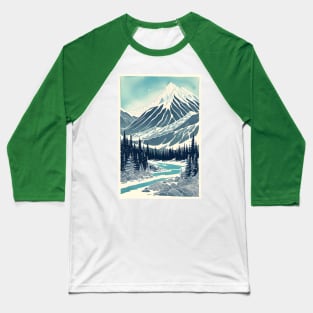 Unearthly Reverie: Surreal Lines of the Rocky Mountains Baseball T-Shirt